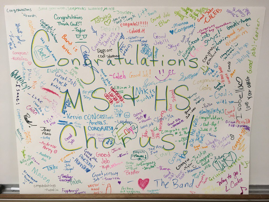 CCAChorus's tweet photo. Came back to Chorus classroom today to find this from other music classes. Thx 4 the ❤️!#everythingstartsatthecreek https://t.co/PzxzWxSI8y