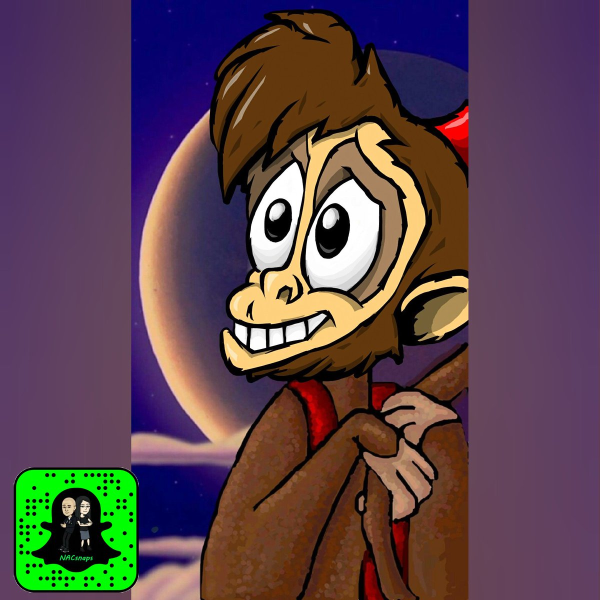 MakeDo_AndMend's tweet photo. Monkey business!
#snapchatart from @NACsnaps with @EkmanCarola
#monkey #aladdin #disney #disneyuk #snapchat #snapchatdrawing #snapcode https://t.co/13MwVdSQFx