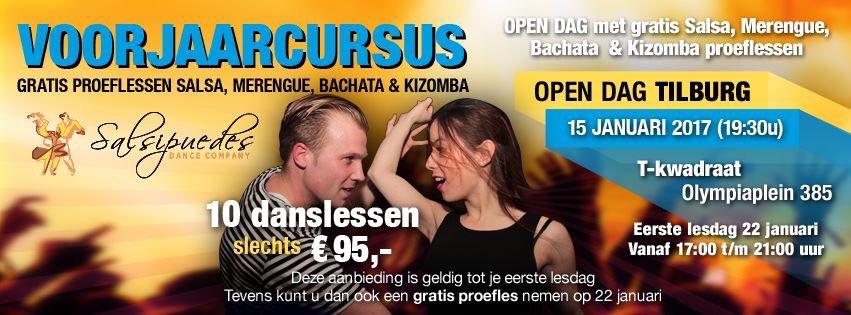 GRATIS Salsa-Bachata-Kizomba opendag in Tilburg... Tkwadraat Zondag 15 jan. Aanvang 19:30 uur. #Salsipuedes #Salsadansen #Opendag