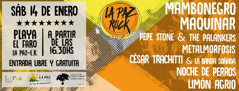 A horas de #LaPazRock2017 el único festival emergente de rock 🤘😎 donde el pogo se hace con 👣 las patas en la arena 🏖 ❗Te lo vas a perder❓
