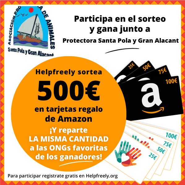 Protesantapola1's tweet photo. Helpfreely sortea 500€ en tarjetas regalo Amazon. Si ganas, recibimos lo mismo en donativos. Participa https://t.co/PPa7yUmrRT #WinAndHelp https://t.co/ioh0AJnIbY