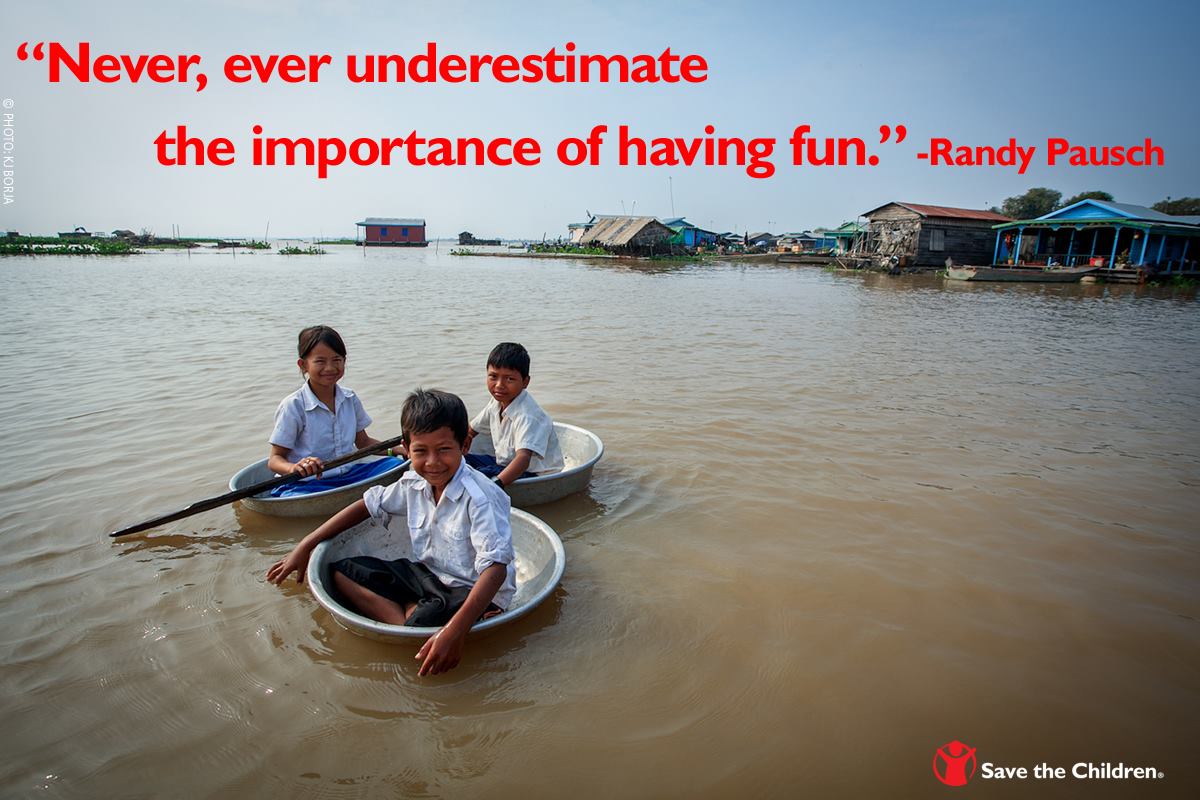 SavetheChildren's tweet photo. These children have a grand time riding their wash basins to school in Cambodia. Wishing you a fun and adventure-filled  weekend! https://t.co/zoEAAxsCKj