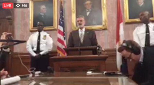 clevelanddotcom's tweet photo. We are LIVE on Facebook as officials announce disciplinary actions for officers involved in Tamir Rice shooting. https://t.co/Rw4HsfSAJu https://t.co/wMFaxT0BxN