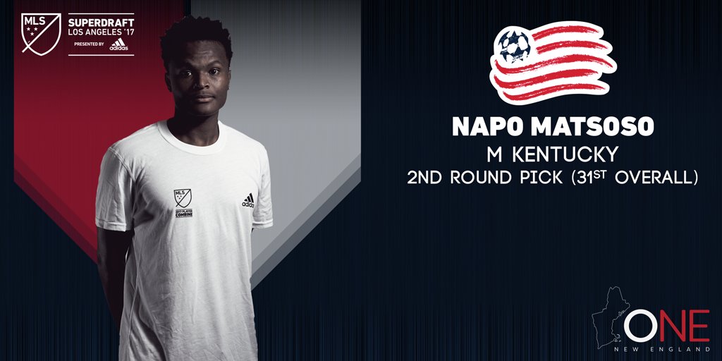 With the 31st overall pick, the #NERevs select  <a href="/UKMensSoccer/">Kentucky Men’s Soccer</a> midfielder @napo015. #SuperDraft
