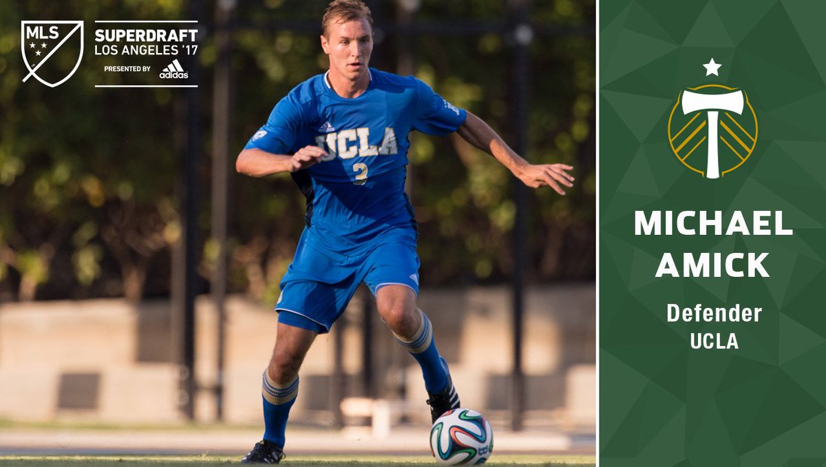 TimbersFC's tweet photo. With the 10th pick of the 2nd Round (No. 32 overall), we select D Michael Amick (@AmickMichael) of @UCLAMSoccer. #RCTID https://t.co/IQOvZGivrC