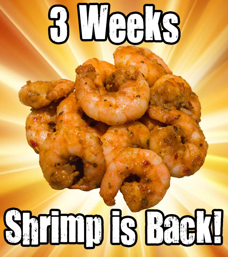 Shrimp is returning! Mark your calendars. Served every Friday starting February 3rd. #Shrimp #ShrimpTacos #Seafood #Yum #Tasty #ShrimpMGT