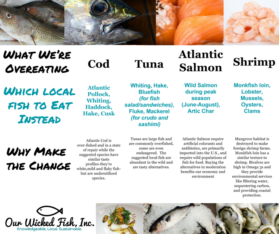 OurWickedFish's tweet photo. #tuna #salmon #shrimp and cod are over-consumed &amp; mostly imported. This is the domestic #seafood you just have to try instead! https://t.co/WXKDZQW18G