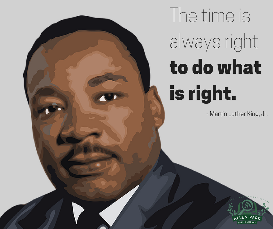 AllenParkLib's tweet photo. The Allen Park Public Library will be closed on Monday, January 16 in observance of Martin Luther King, Jr. Day. #allenpark https://t.co/fKsQ6CGVAO