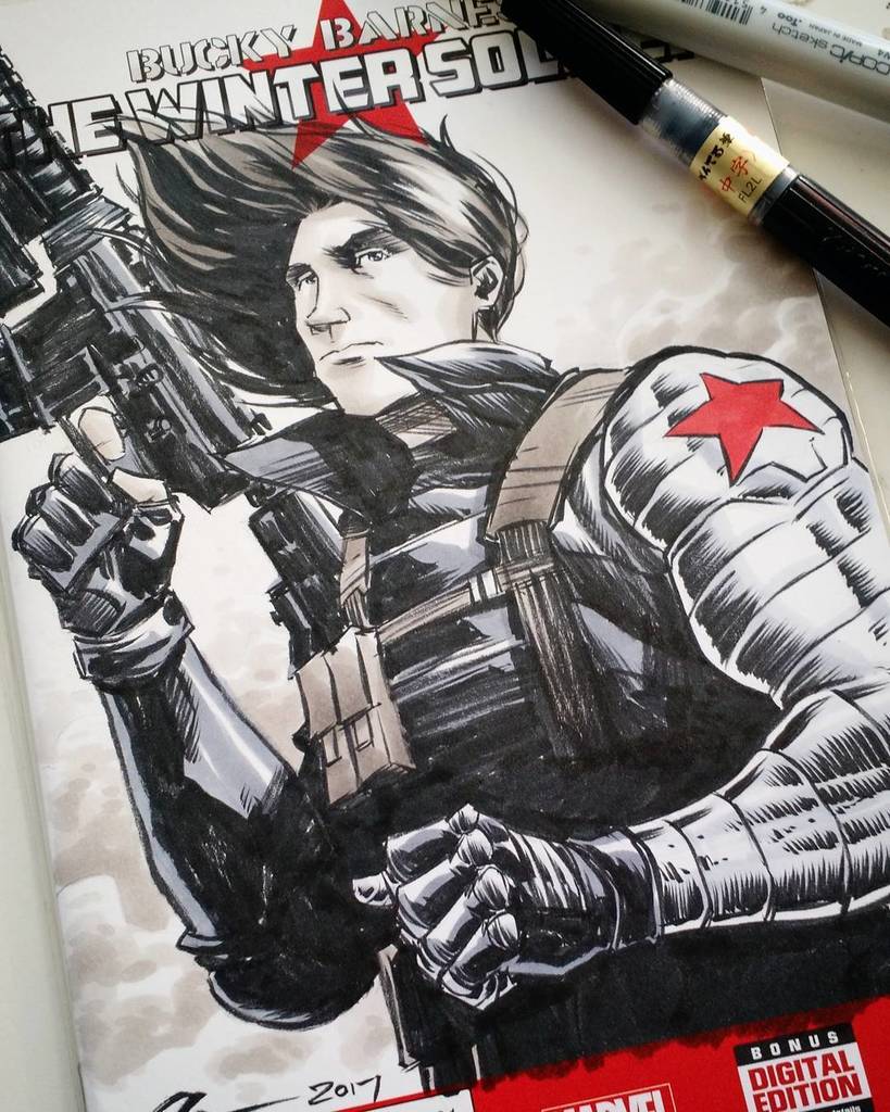 albertnguyenart's tweet photo. When one draws the winter soldier, one draws him with lots of flowing manly hair #winterso… https://t.co/D51PXmGp0F https://t.co/YPZNDRRXov