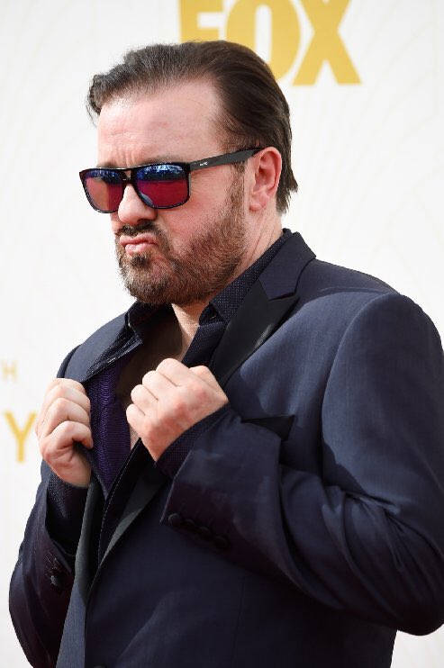 EyewearTy's tweet photo. Don't mess with Mr 🐺! @rickygervais is up to mischief at the @FOXTV 🎉#RockingTheRevoLook #FightForSight #BuyVisionGiveSight #FightFoxHunters https://t.co/wHKCXebJmS