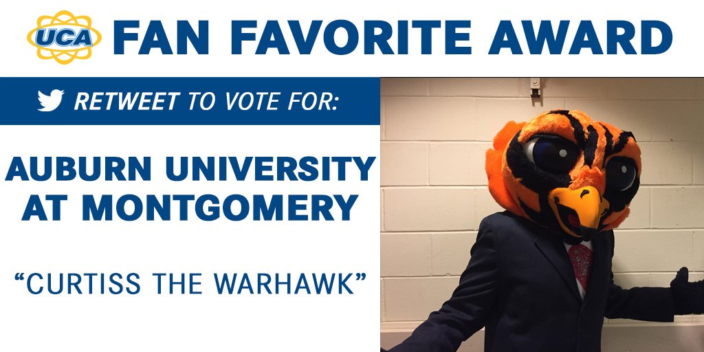 RT to vote NOW for Curtiss the Warhawk! #UCAnationals
