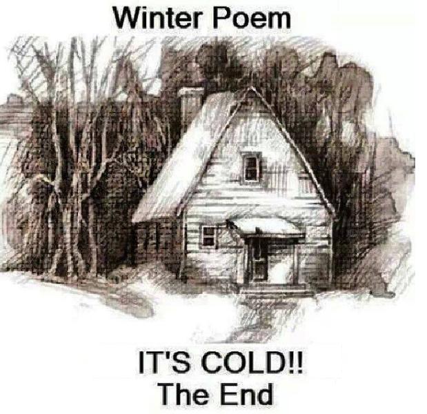 37thTACOutlet's tweet photo. Winter Poem. "It's Cold." The End. Enjoy hot savings at https://t.co/aLWcKzAx48 and https://t.co/SHCEIT1o88 https://t.co/X0g6ociS1g