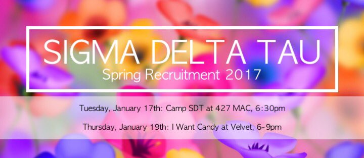 Come by our recruitment events!! If you have any questions feel free to email our recruitment chair at sdtbetabetarecruitment@gmail.com