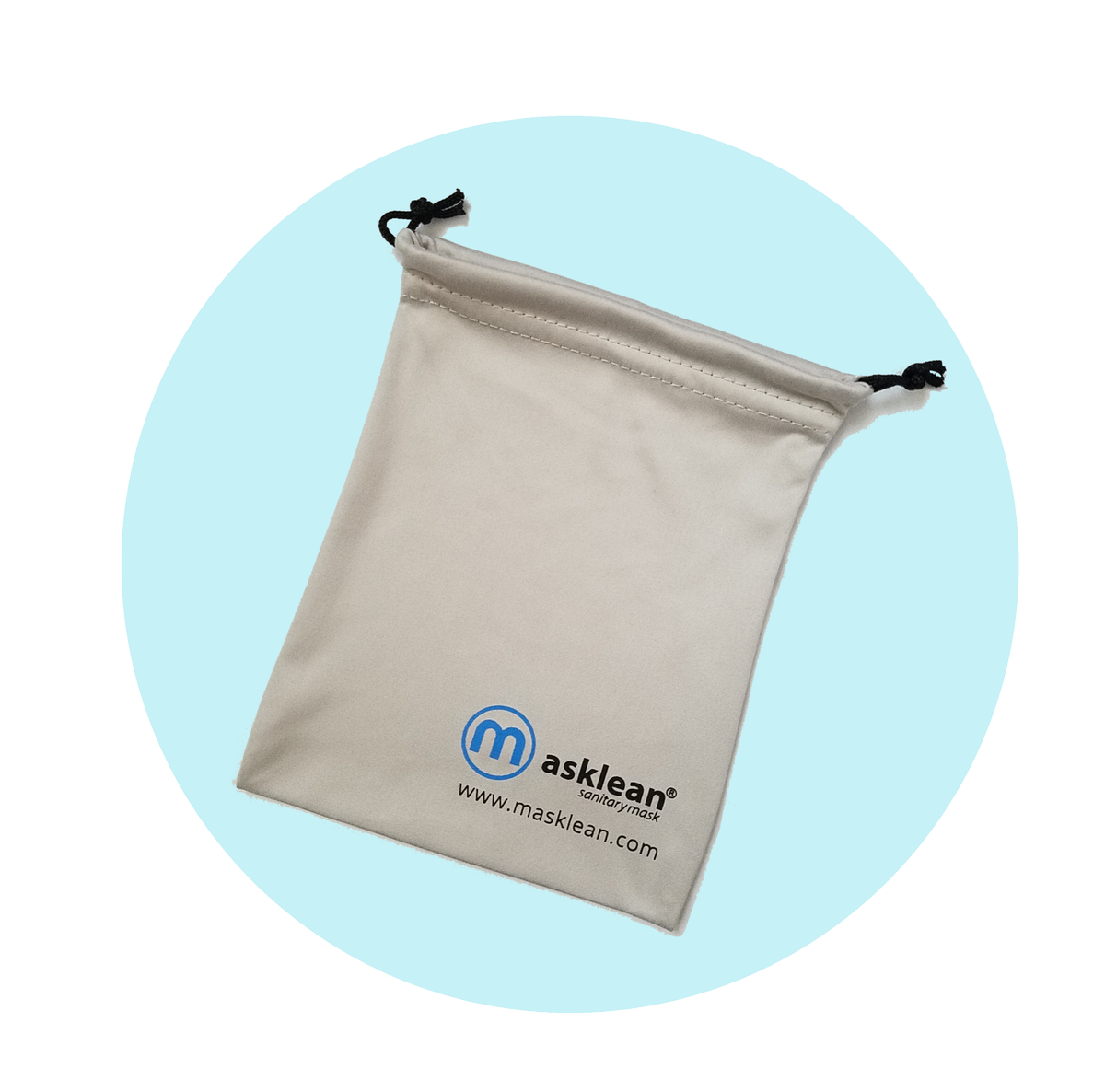 masklean's tweet image. Now one microfiber pouch is included in a box of 5 masks. The microfiber pouch can also be used as cleaning cloth!