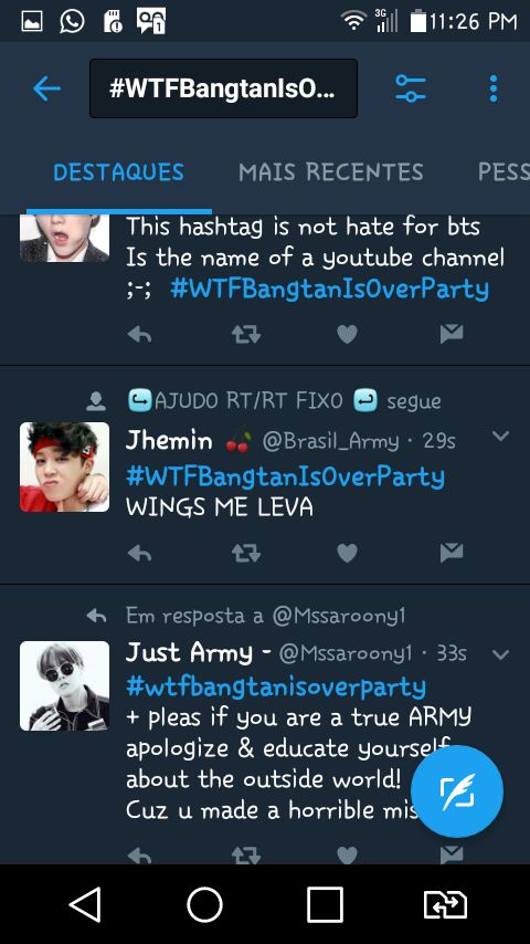 MinSweett's tweet photo. #WTFBangtanIsOverParty Gente vamos parar..Os gringos estão achando que 4 HATE pro BTS https://t.co/pz7r2K6K2I