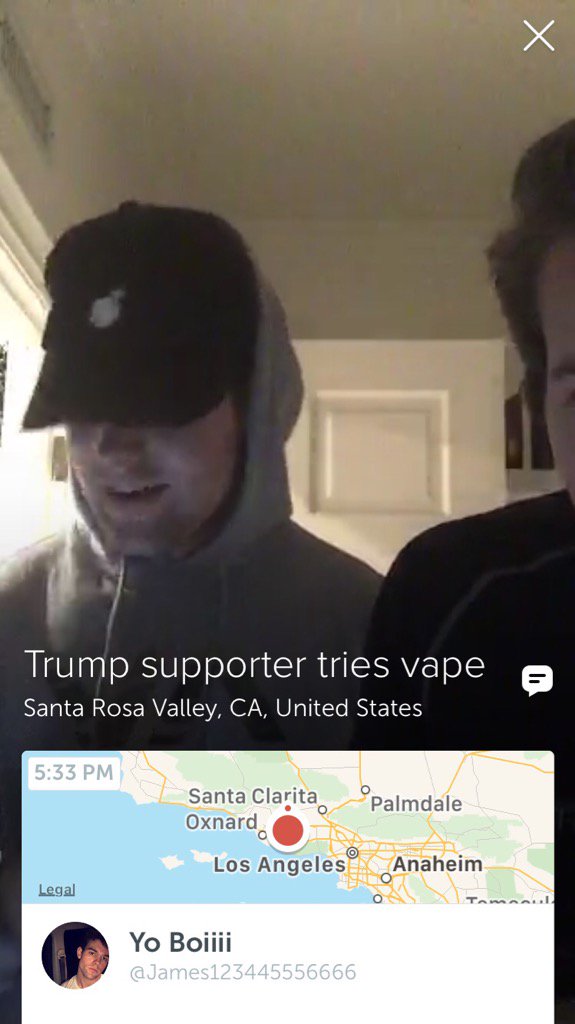 reddiwhippet's tweet photo. Watch on #Periscope: Trump supporter tries vape https://t.co/7TkMt3h9ts https://t.co/ycd0FHFsSx