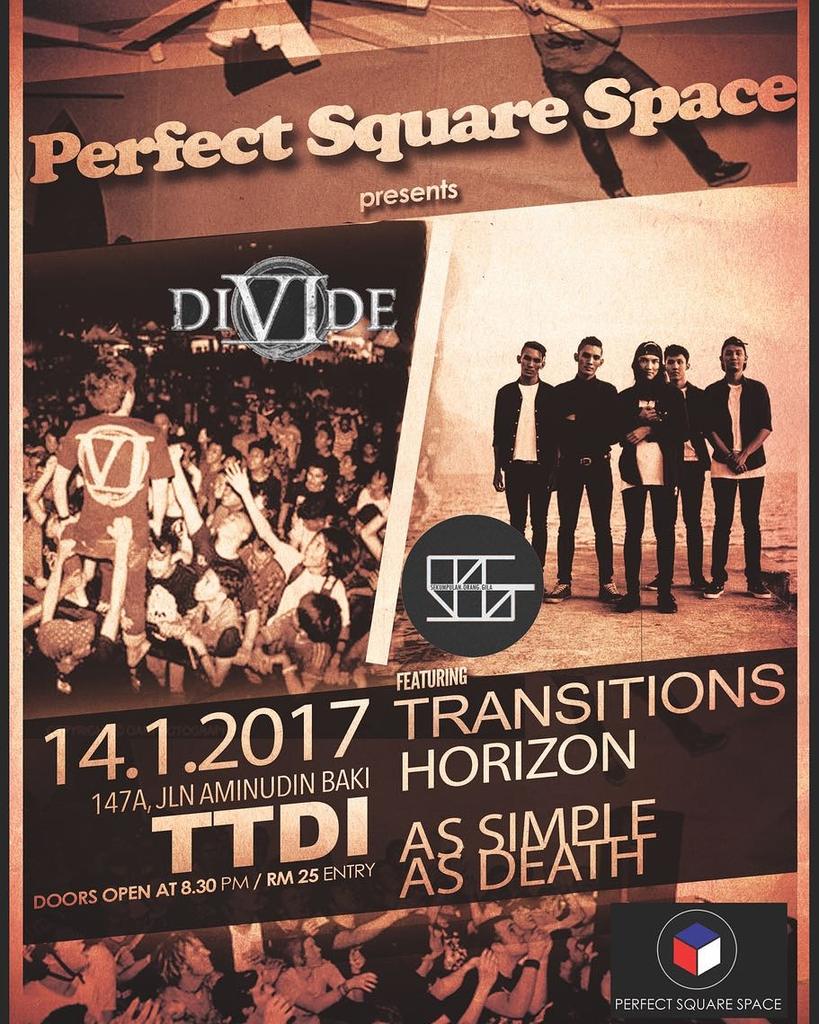 Kalau hgpa bosan harini, boleh mai TTDI ada show gempak. Ada <a href="/weareSOG/">Sekumpulan Orang Gila</a> <a href="/DIVIDEjkt/">TXT DARI DIVIDE</a> <a href="/asadband/">As Simple As Death</a> <a href="/hrznmetal/">HORIZON</a> &amp; paleng gempak, ada <a href="/trnstn/">Transition</a> RM25 ja.