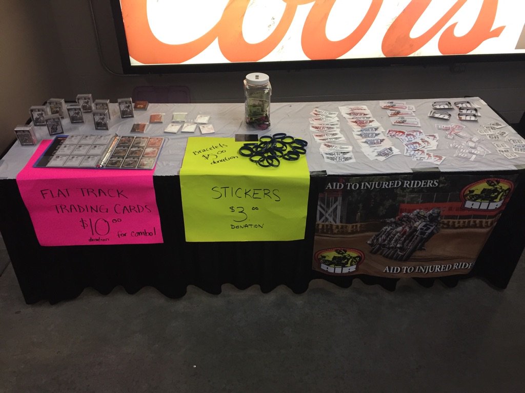 Flattrack_AIR's tweet photo. If you're at the Kyle McGrane memorial race, stop by the @flattrack_Air table! https://t.co/b9meZQod8Y
