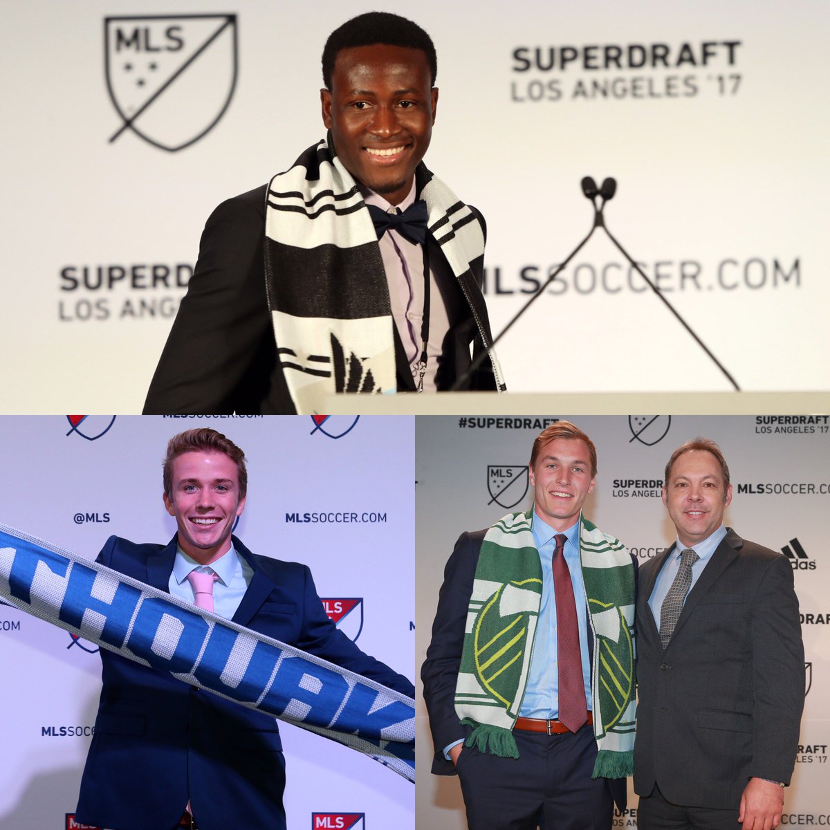 UCLAMSoccer's tweet photo. Trio of Bruins taken on opening day of @MLS #SuperDraft including No. 1 overall pick Abu Danladi to @MNUFC!

Story: https://t.co/nk2qVJxr2L https://t.co/z5CmAkde9j