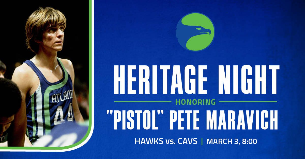 Atlanta Hawks Pistol Pete Maravich Green Throwback Jersey