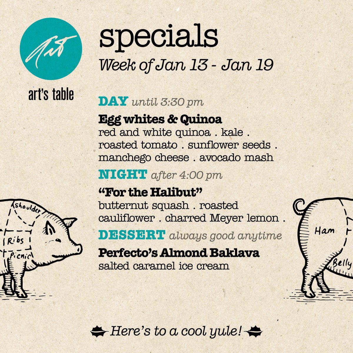 artstablesm's tweet photo. Specials of the week or until the bounty lasts. #ForTheHalibut #AlwaysGoodAnytime #SantaMonica #ArtsTableSM https://t.co/gAmZYHvO8r