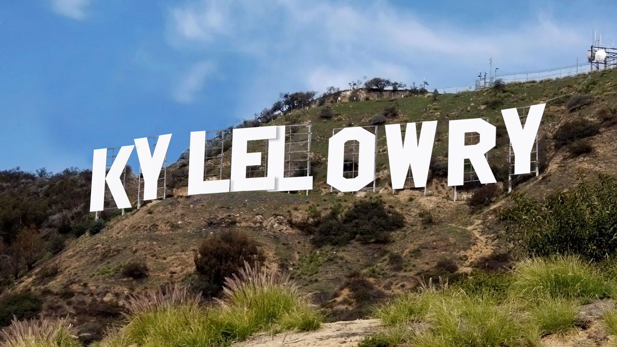 ayo__dre's tweet photo. Wow. They changed the Hollywood sign again! #NBAVote Kyle Lowry #RTZ #WeTheNorth https://t.co/2WBf9J23nN