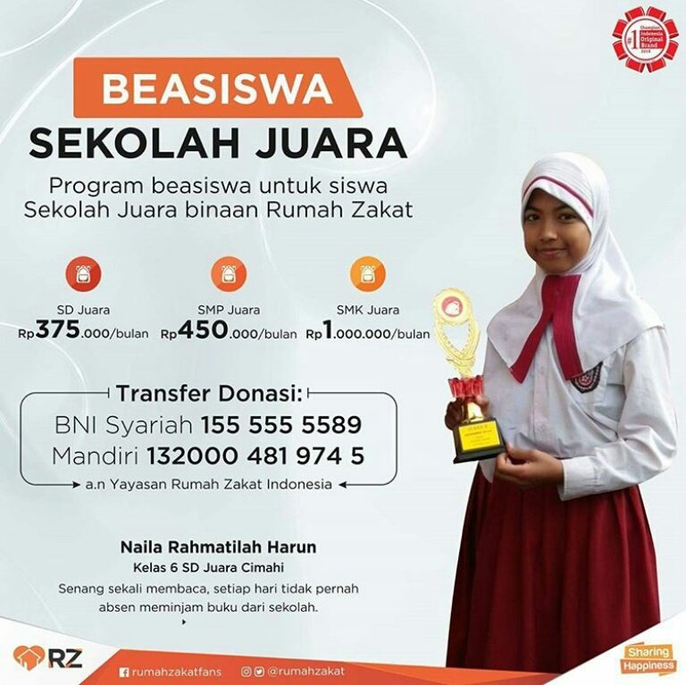 Abbiihazz's tweet photo. Yuk ikutan #ProgramBeasiswa untuk Sekolah Juara. Via @rumahzakat 😁 https://t.co/V9bgfJMRLk