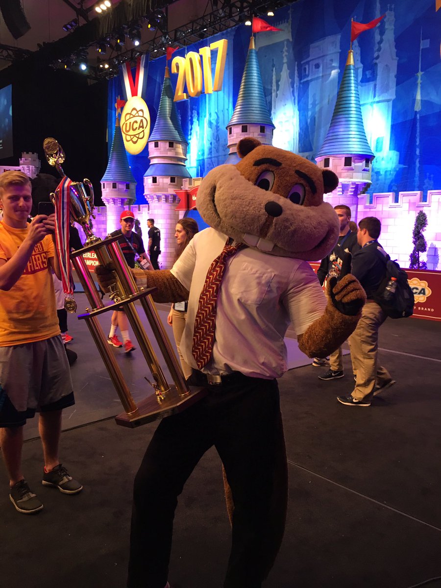 GopherSports's tweet image. The best mascot of them all? You bet it's @GoldytheGopher, with hardware to prove it. 🏆