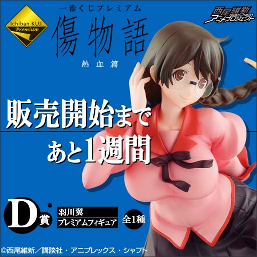 一番くじ Bandai Spirits Auf Twitter 一番くじプレミアム 傷物語 熱血篇 1月21日 土 より順次発売予定 販売開始まであと1週間 D賞には 羽川翼 プレミアムフィギュア をラインナップ Https T Co Soxcp9rogv 1bankuji