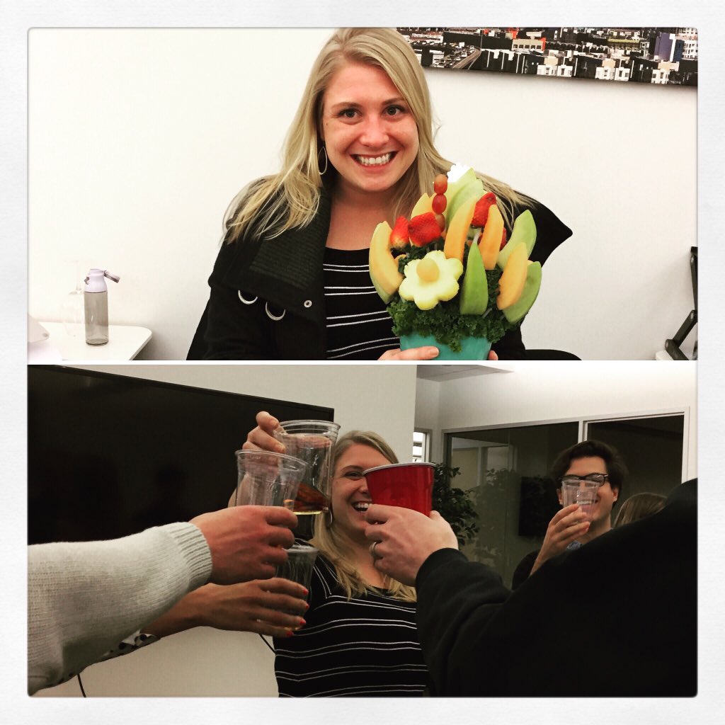 BrittanyPresta's tweet photo. Celebrating #birthdays at #dealpath always includes a round of something good. Cheers Heidi! https://t.co/9cHVWlbCeR
