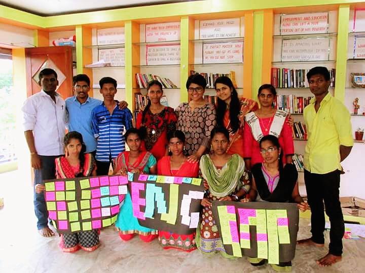 jugaadu_'s tweet photo. Design thinking for 'creative problem solving' for rural graduates at Bodhi Tree Skills in Tirunelveli, Tamil nadu. With  @ashweethashetty https://t.co/7EOXA1MzIU