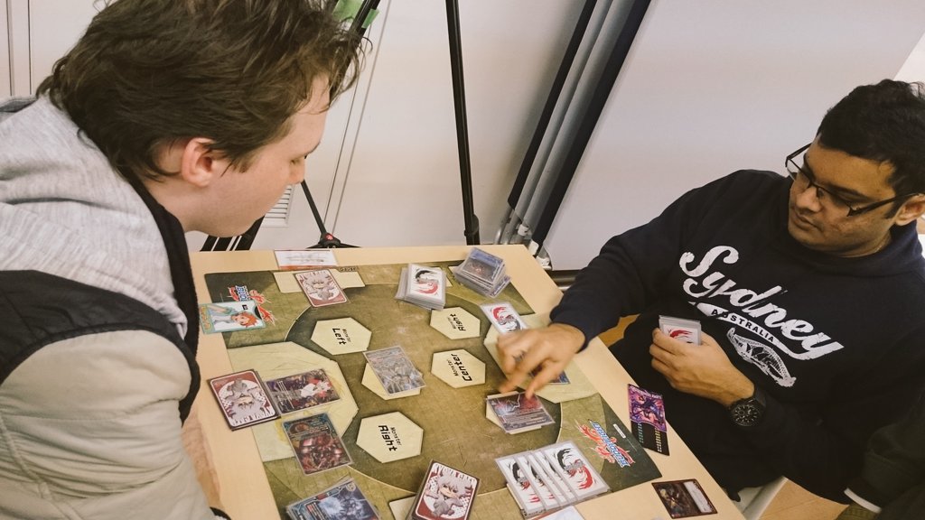 BushiroadGlobal's tweet photo. Austin and Vishal will be fighting again to become the winner of the loser bracket to play against Panos. #bwc2016 https://t.co/Y08a1HjI1K