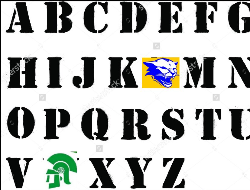 Btgrieser12's tweet photo. Brand new look at the alphabet!Wait where's the L? Oh yea I forgot Greenfield took it tonight! #ThanksForPractice https://t.co/SVWB5SneAT