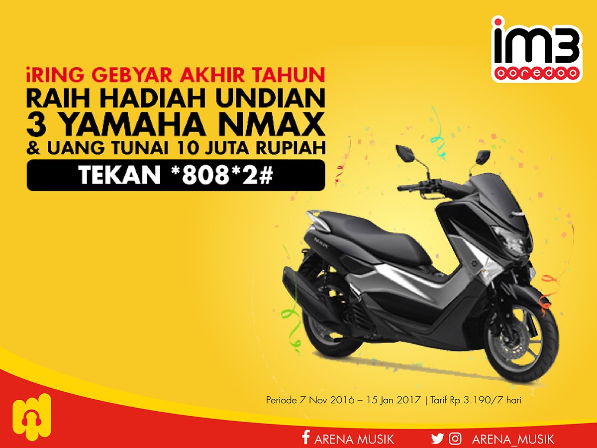 arena_musik's tweet photo. BESOK TERAKHIR LOH! Kesempatan kalian buat bawa pulang motor keren ini dari #GebyarIRing2017 ini. Buruaaan aktifkan terus iRingnya ya! https://t.co/uqjmap6A3u