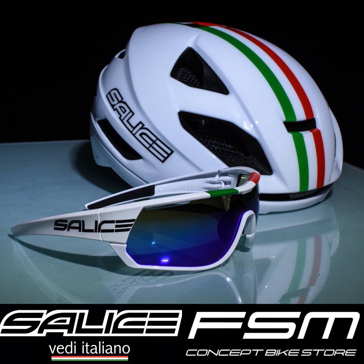 SALICE Levante helmet &amp; SALICE 016 eyewear 🇮🇹.                                   fsmbikes.com