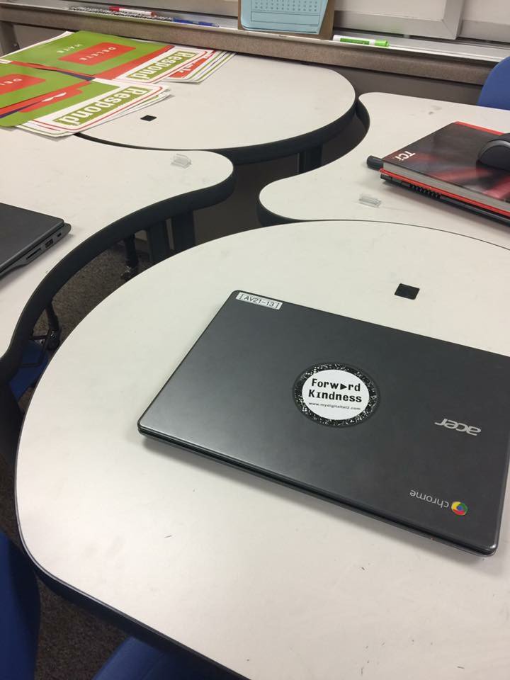 Love arriving at a school to find our stickers on their chromebooks. Great day presenting to Alta Vista 5th grade