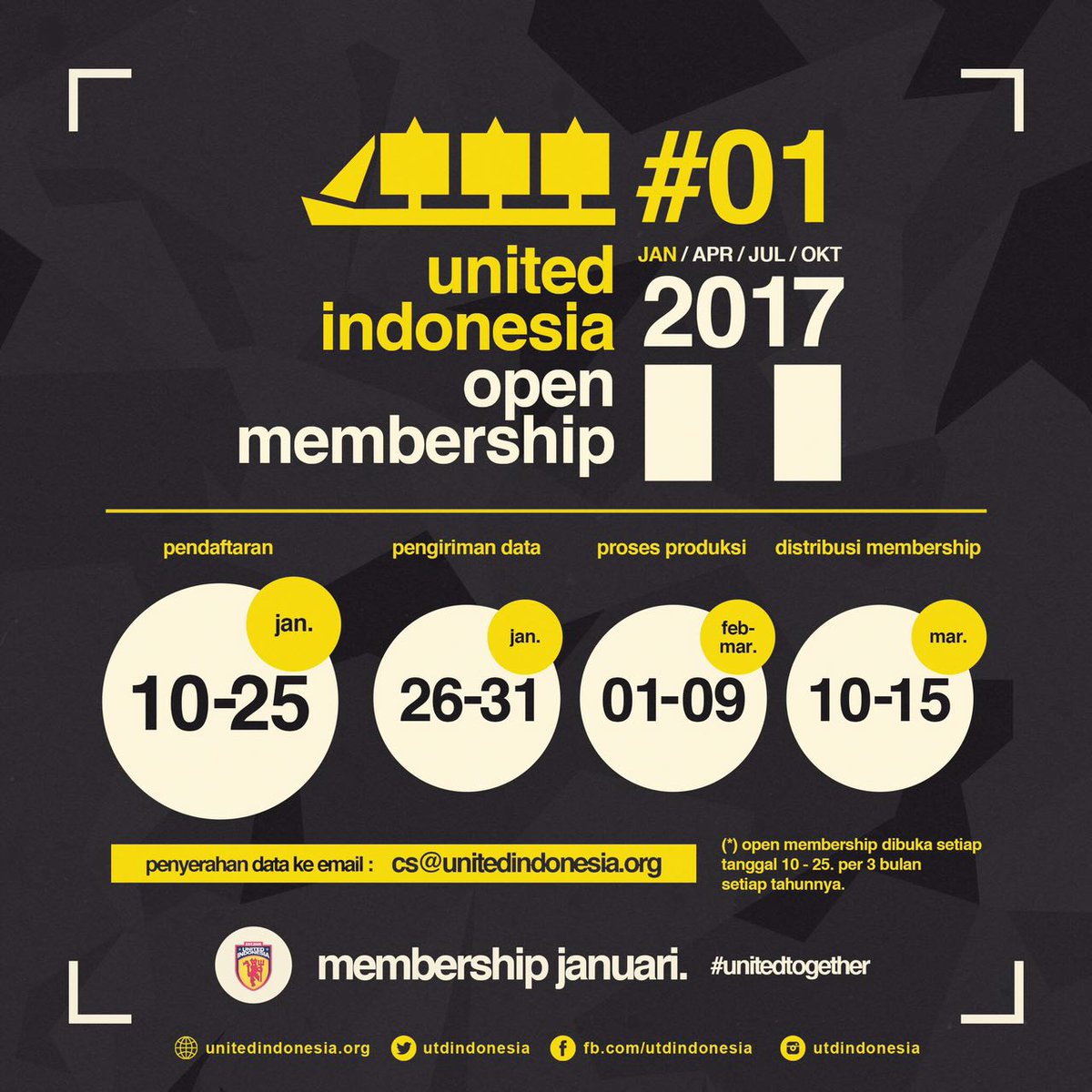 Dan bulan ini dibuka pendaftaran keanggotaan <a href="/UtdIndonesia/">@</a>. Info lengkap membership.unitedindonesia.org
Join us if you love United!
#UnitedTogether