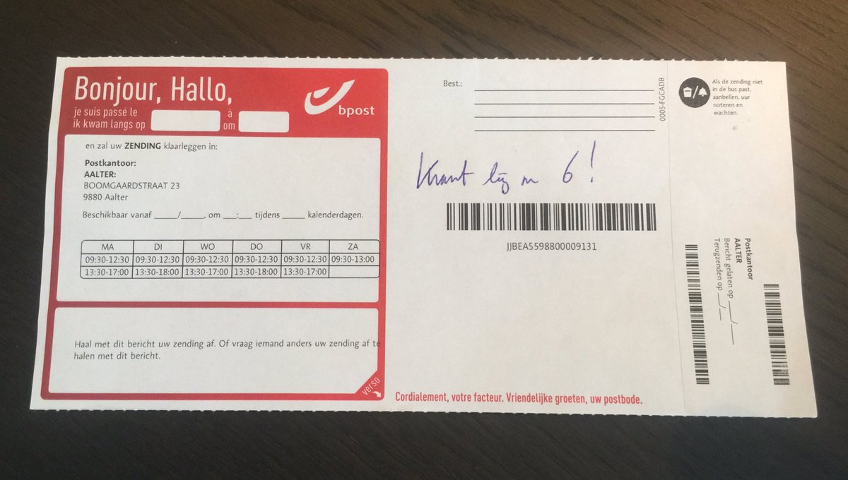 jensvanhecke's tweet photo. Dankjewel @bpost_nl maar wij wonen niet op nummer 6... #fail #geenweekendkrantvoorons @destandaard https://t.co/abWkHizpyq