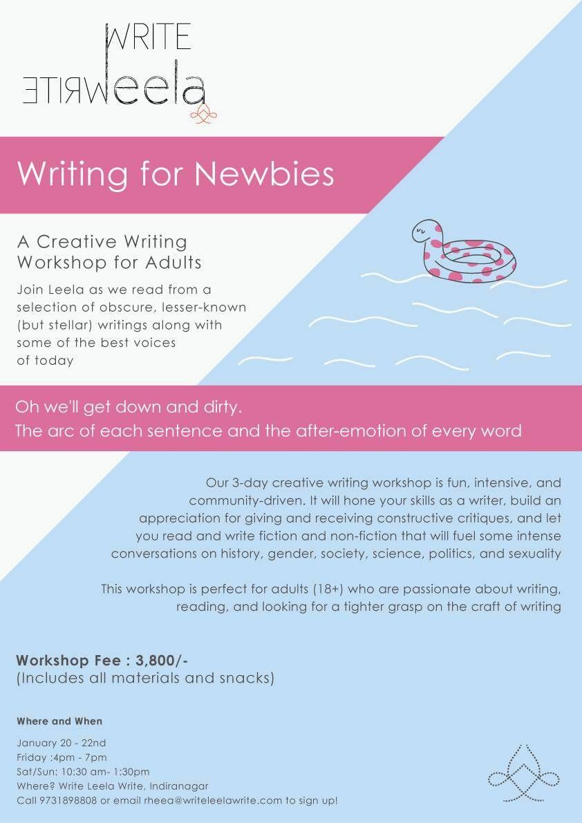 eventshighapp's tweet photo. #Creative #Writing for Newbies https://t.co/d8whNqDG80 at @WriteLeelaWrite 20th Jan, 4 PM
#workshops #stories #arts #culture https://t.co/vNYcYss87N