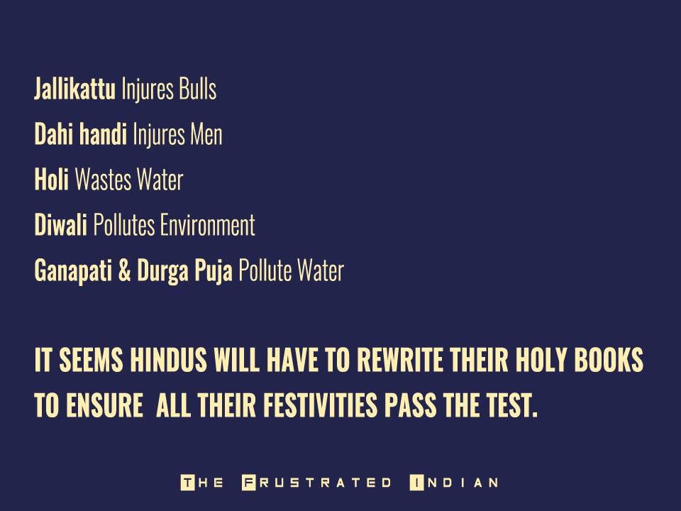 sush091979's tweet photo. Which Hindu festival is coming next??
Vasant Panchami !!
What will the Courts ban now??
#Makarsankranti #Pongal2017 #jallikattu https://t.co/rzObZLoCeO