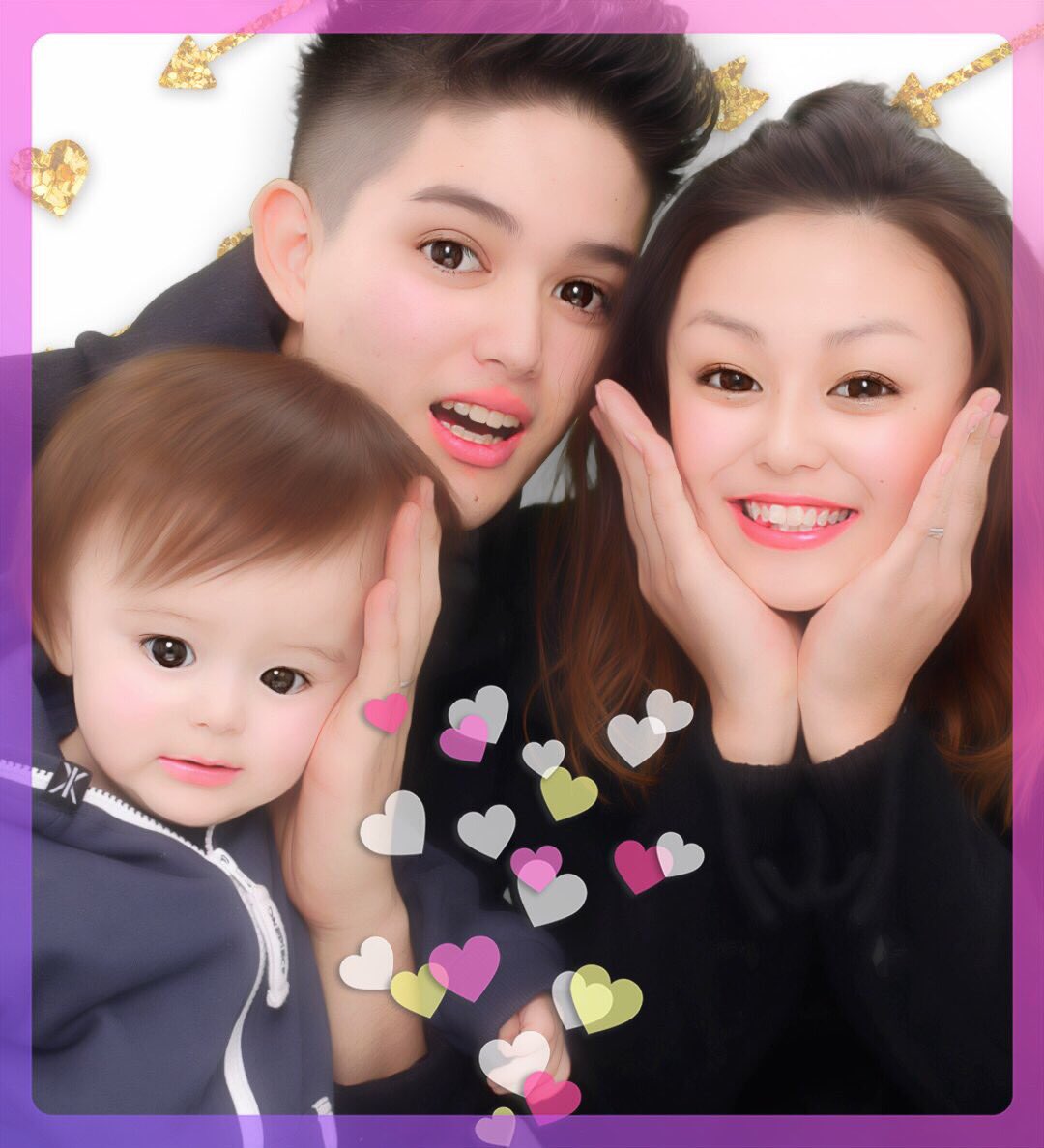 manaharries34's tweet photo. #ZyonMana ファミリーでプリクラ！❤ https://t.co/qstFPpcHRz