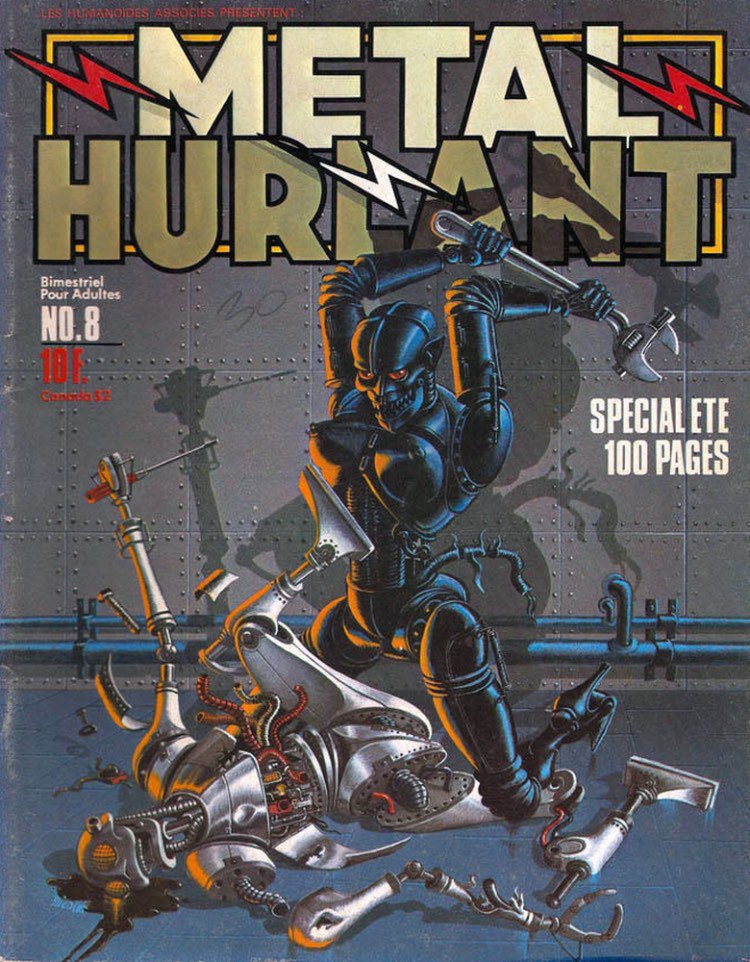 polygraphych's tweet image. 1/3 Обложки разных лет крутейшего французского журнала комиксов #MetalHurlant 

#comics #bandedessinee #BD #комиксы