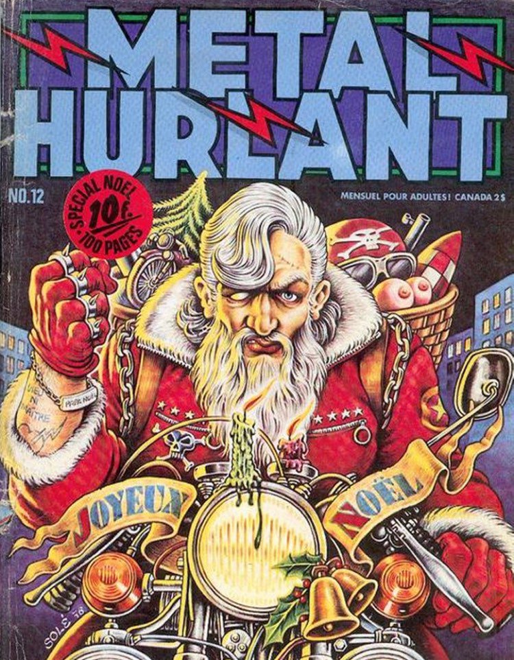 polygraphych's tweet image. 1/3 Обложки разных лет крутейшего французского журнала комиксов #MetalHurlant 

#comics #bandedessinee #BD #комиксы