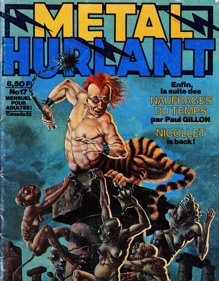 polygraphych's tweet image. 2/3 Обложки разных лет крутейшего французского журнала комиксов #MetalHurlant 

#comics #bandedessinee #BD #комиксы