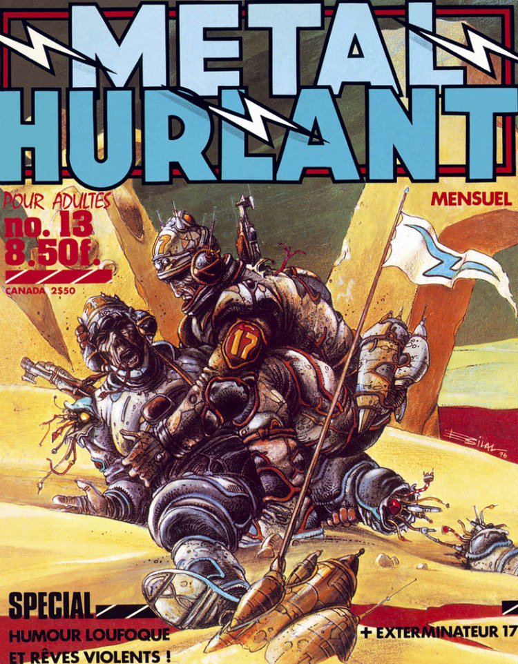 polygraphych's tweet image. 2/3 Обложки разных лет крутейшего французского журнала комиксов #MetalHurlant 

#comics #bandedessinee #BD #комиксы