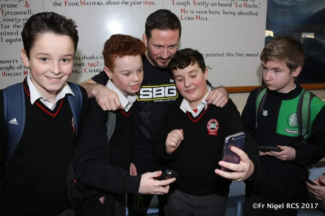 ShaunForker's tweet photo. Kids loved meeting coach @John_Kavanagh at School today @TheNotoriousMMA https://t.co/g2zpaptAae