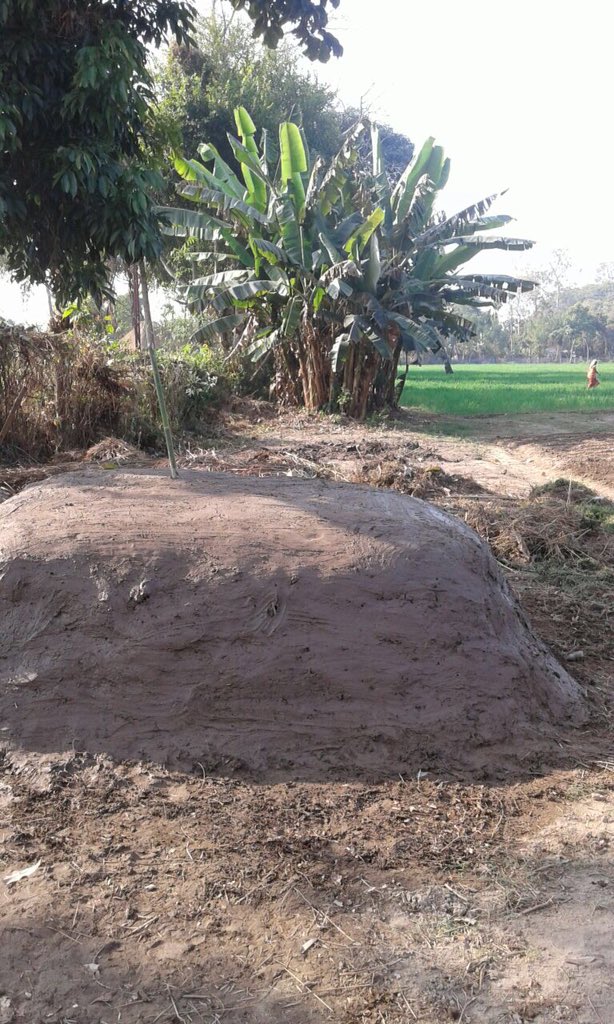 Samir_bord's tweet photo. Compost heap prepared and mud plastered . We need to have composting in mission mode for our soil . If we feed soil , soil feed plants . https://t.co/NmSAungV9O