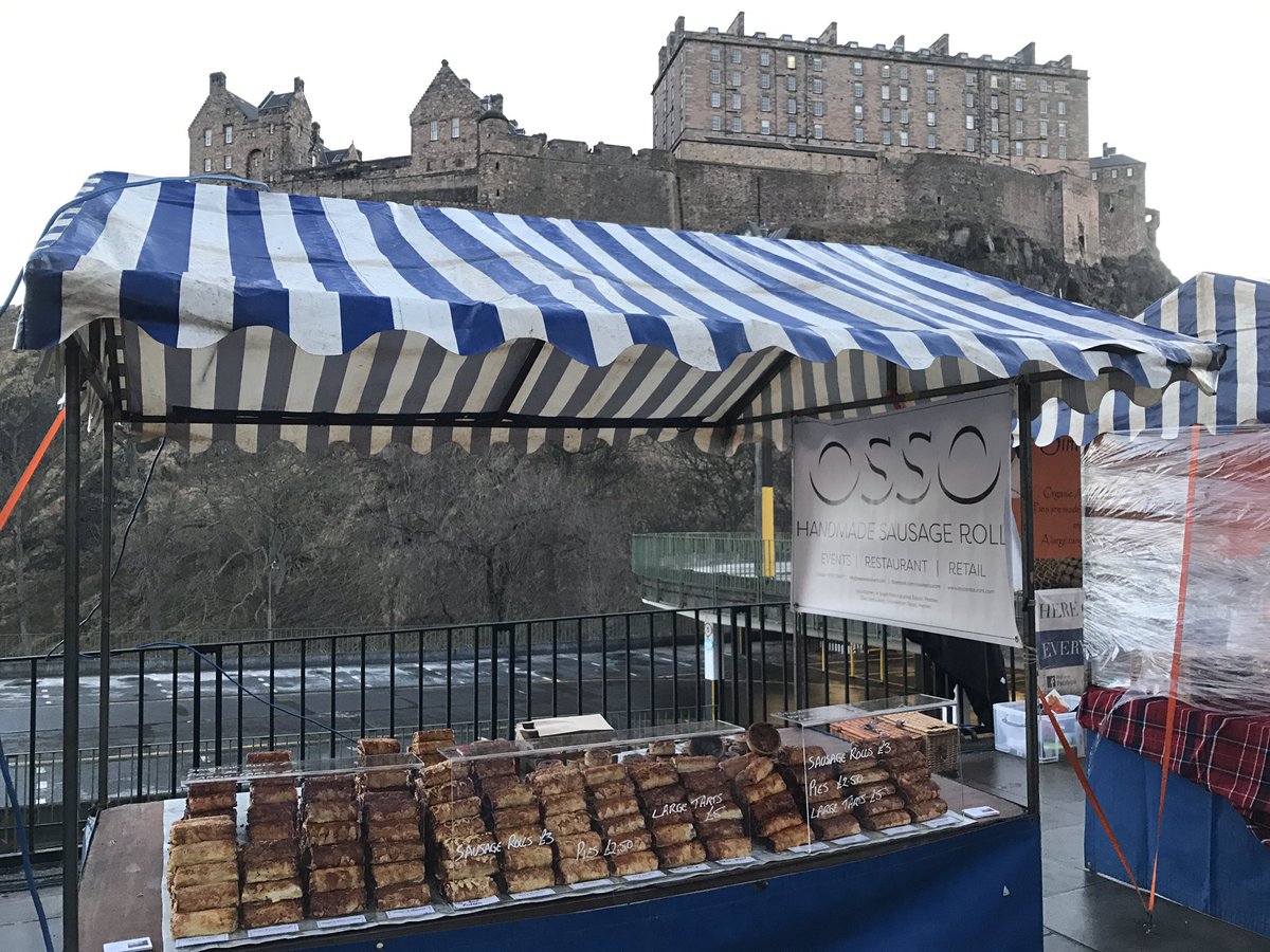 OssoAlly's tweet photo. @EdFarmersMarket this morning with all of these monster sausage rolls #comeeatme #yumers #itscold https://t.co/0eDtux2mql