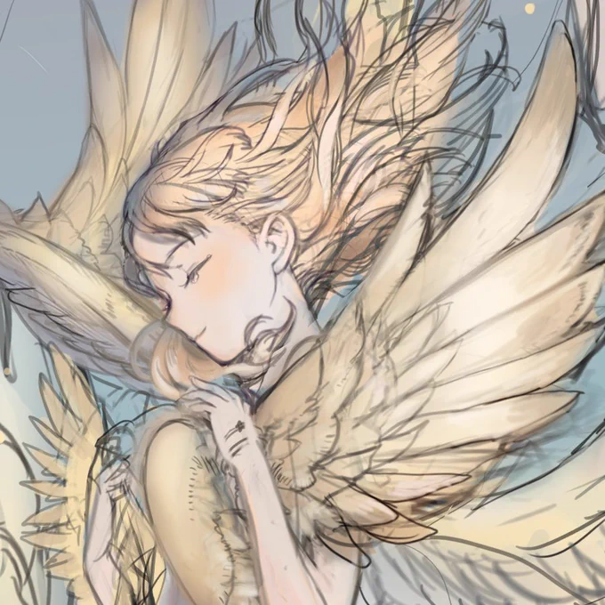 描きたかったけど色々あって止まってしまったやつ、幸せな感じにしたかった 続き描けたらいいな 