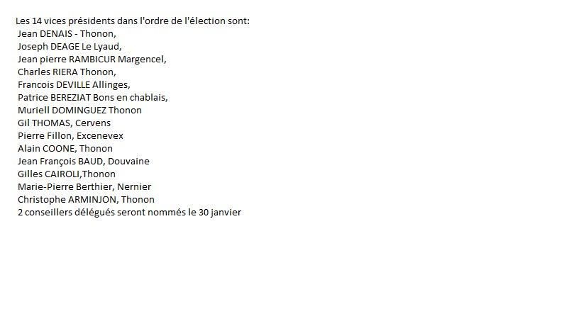 Bureau de l'exécutif #thononagglo
 Président Jean NEURY Veigy Foncenex 
 .